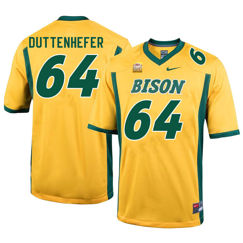 Men #64 Jaxon Duttenhefer North Dakota State Bison College Football Jerseys Sale-Yellow